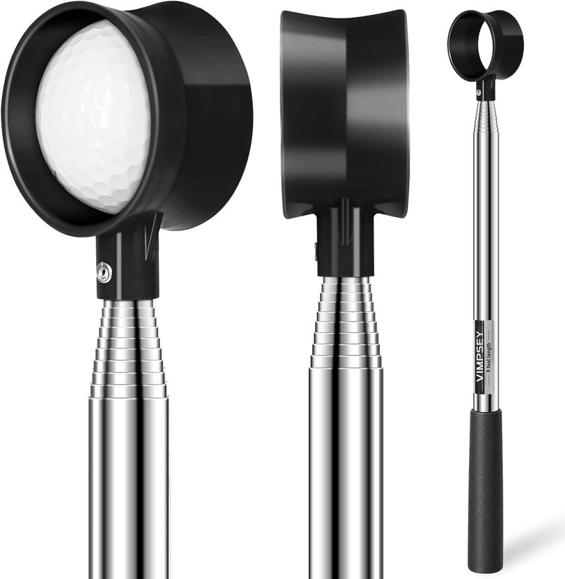 VIMPSEY Golf Ball Retriever Telescopic for Water, 9Ft/12Ft/16.3Ft/20Ft Stainless Steel Golf Ball Retriever, Professional Golf Ball Retriever - Image 1